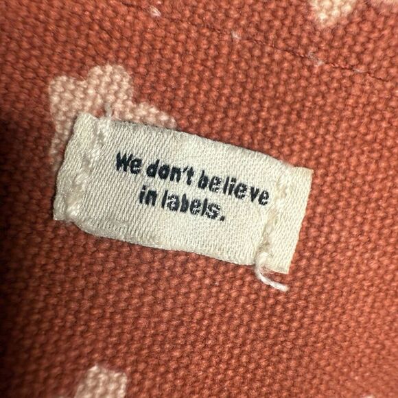 Typo Floral Canvas Tote Bag Rust Orange Adjustable Strap 16.5x13x1 EUC - Picture 7 of 16